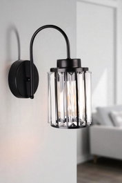 Opviq 9040-1A Lámpara de Pared Negra con Tapa de Vidrio